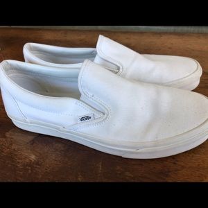 White slip on Vans